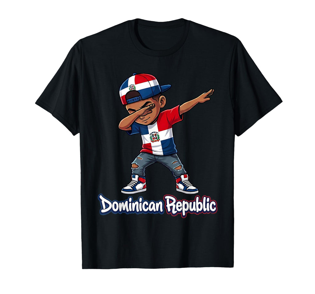 Dominican Republic Flag Dabbing Dab T-Shirt - Trendy Graphic Men Women - T-Shirt, Sweatshirt, Hoodie