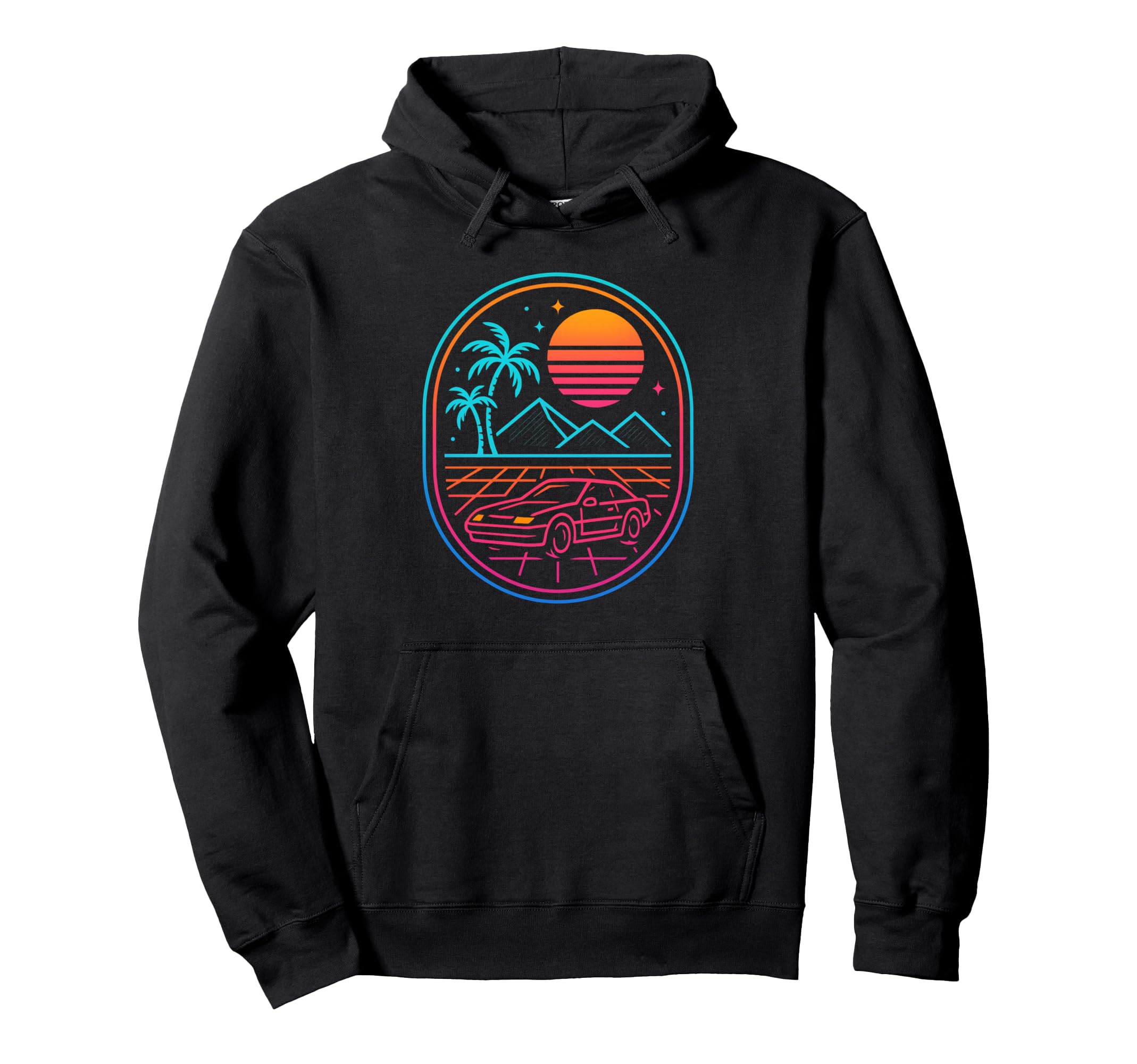 80S Synthwave Hoodie - Graphic Print for Adults - T-Shirt, Sweatshirt, Hoodie
