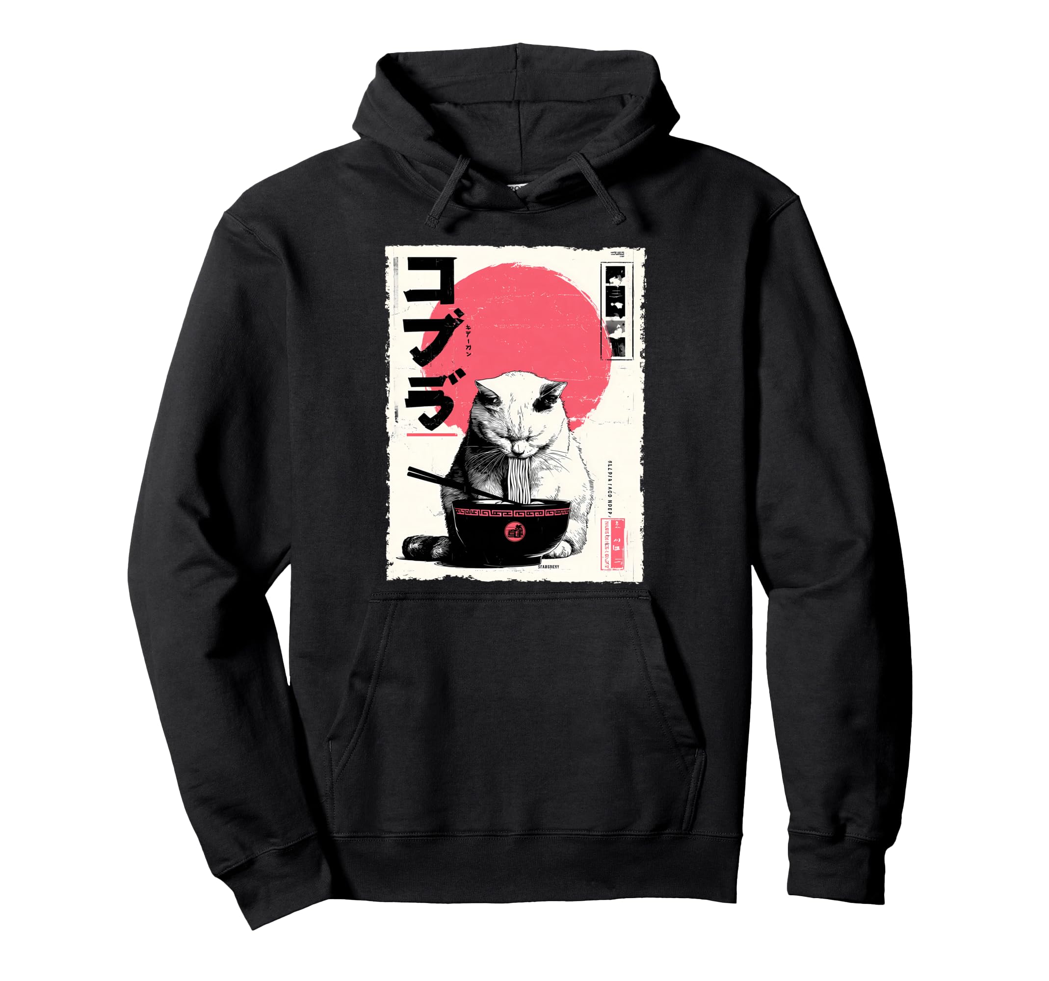 Cat Ramen Aesthetic Japanese Hoodie - Casual Everyday Wear for Adults - T-Shirt, Sweatshirt, Hoodie