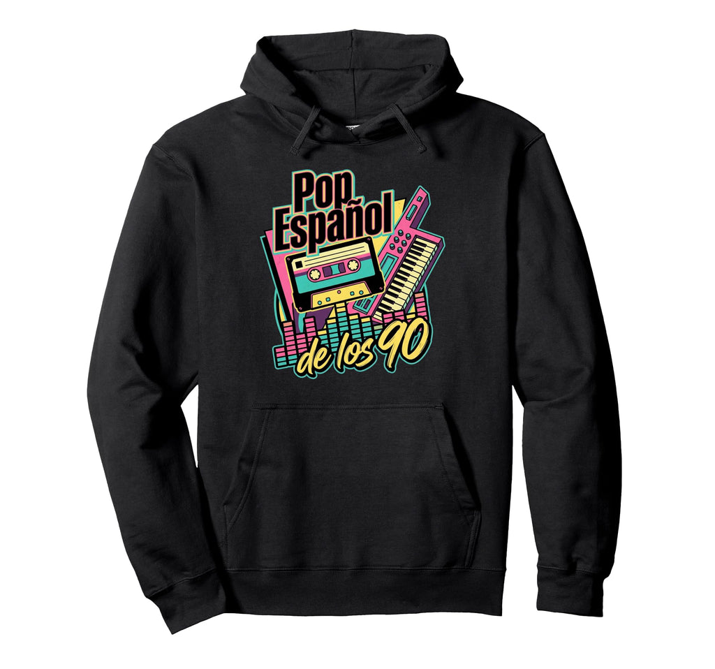 Pop Espanol 90S Cassette Tape Hoodie - Casual Everyday Wear for Adults - T-Shirt, Sweatshirt, Hoodie