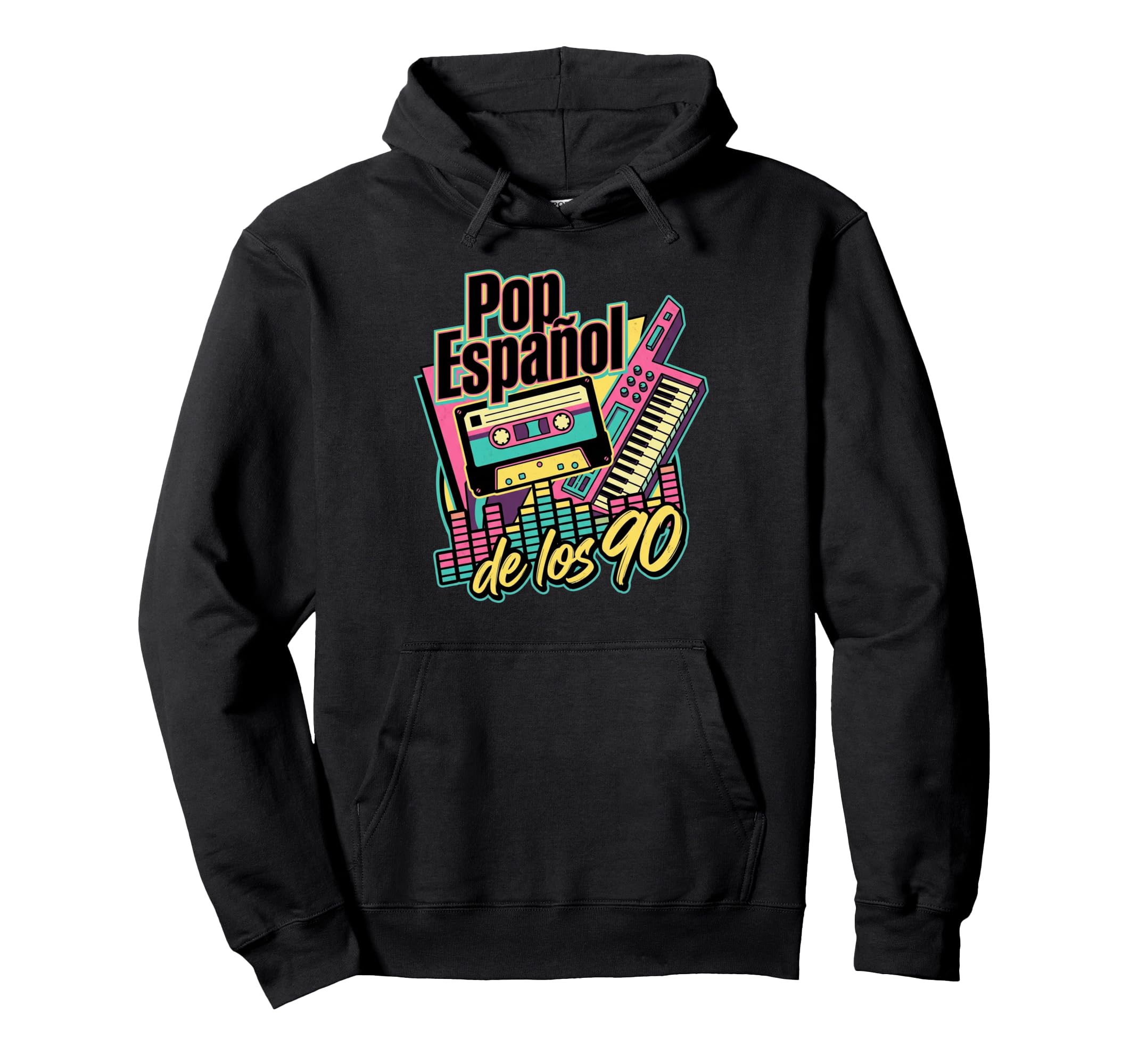 Pop Espanol 90S Cassette Tape Hoodie - Casual Everyday Wear for Adults - T-Shirt, Sweatshirt, Hoodie