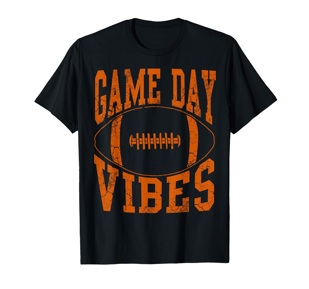 Game Day Vibes Orange Football T-Shirt - Unique Graphic Men Women - T-Shirt, Sweatshirt, Hoodie