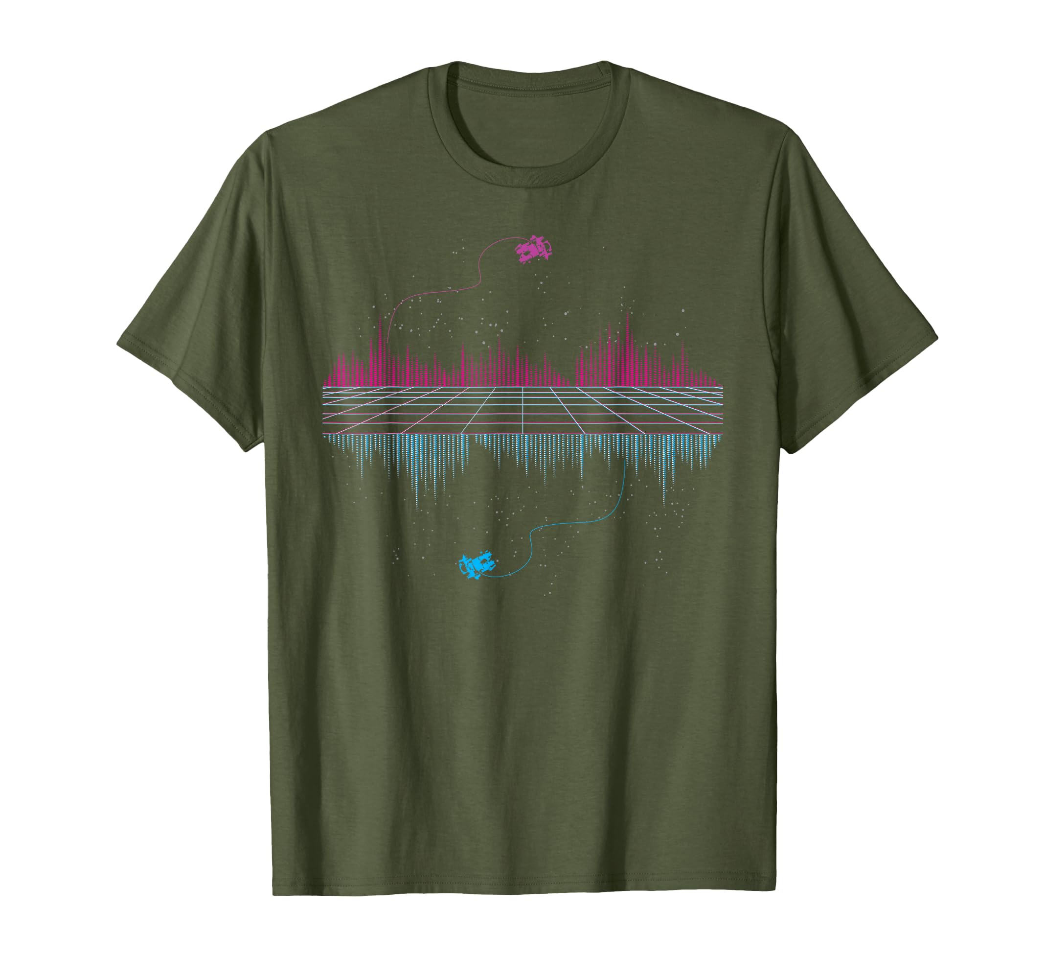 Outrun Synthwave Soundwave Vaporwave T-Shirt - Graphic Print Unisex - T-Shirt, Sweatshirt, Hoodie