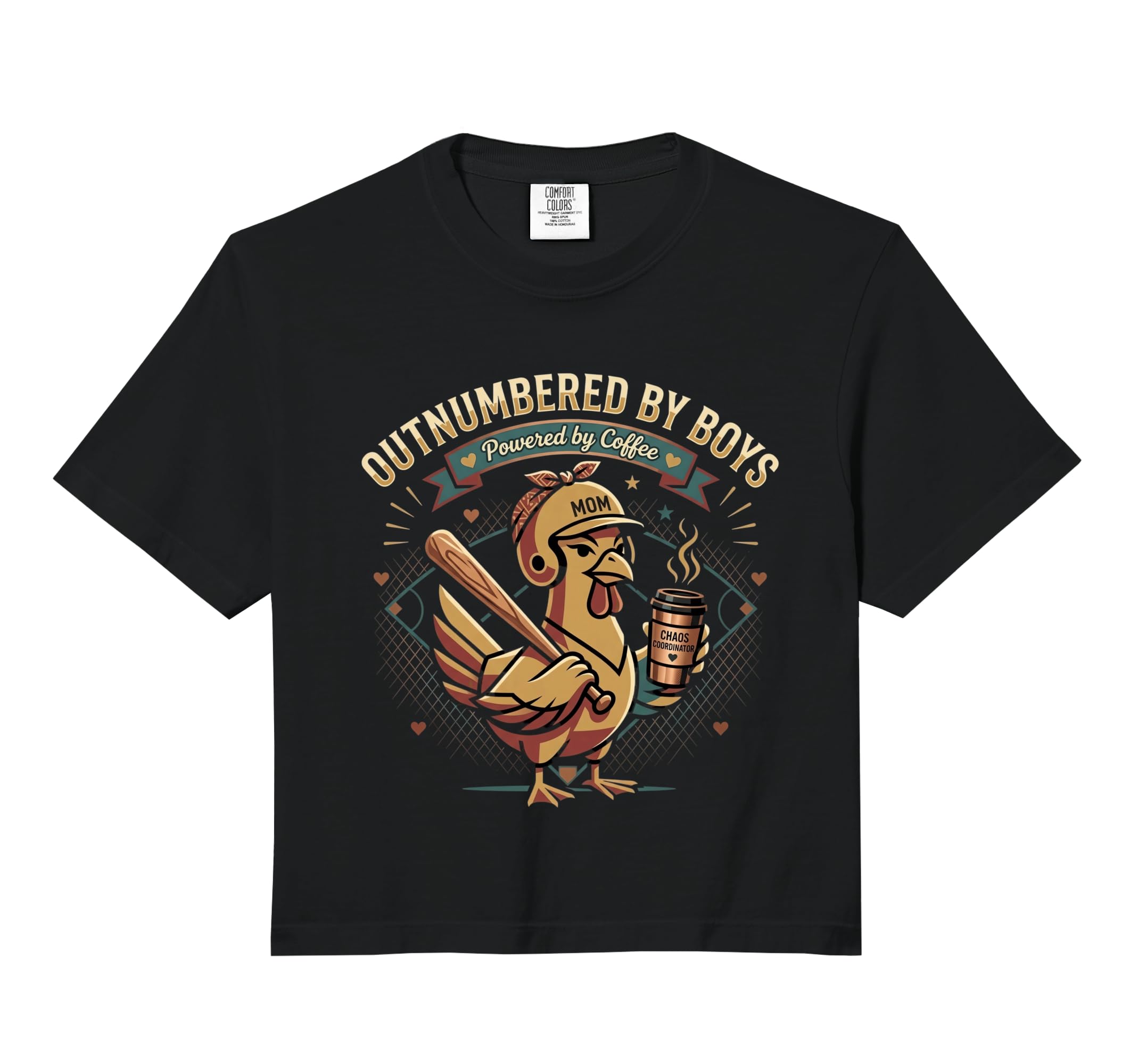 Outnumbered Powered Coffee Baseball Sweatshirt - Aesthetic Graphic Unisex - T-Shirt, Sweatshirt, Hoodie