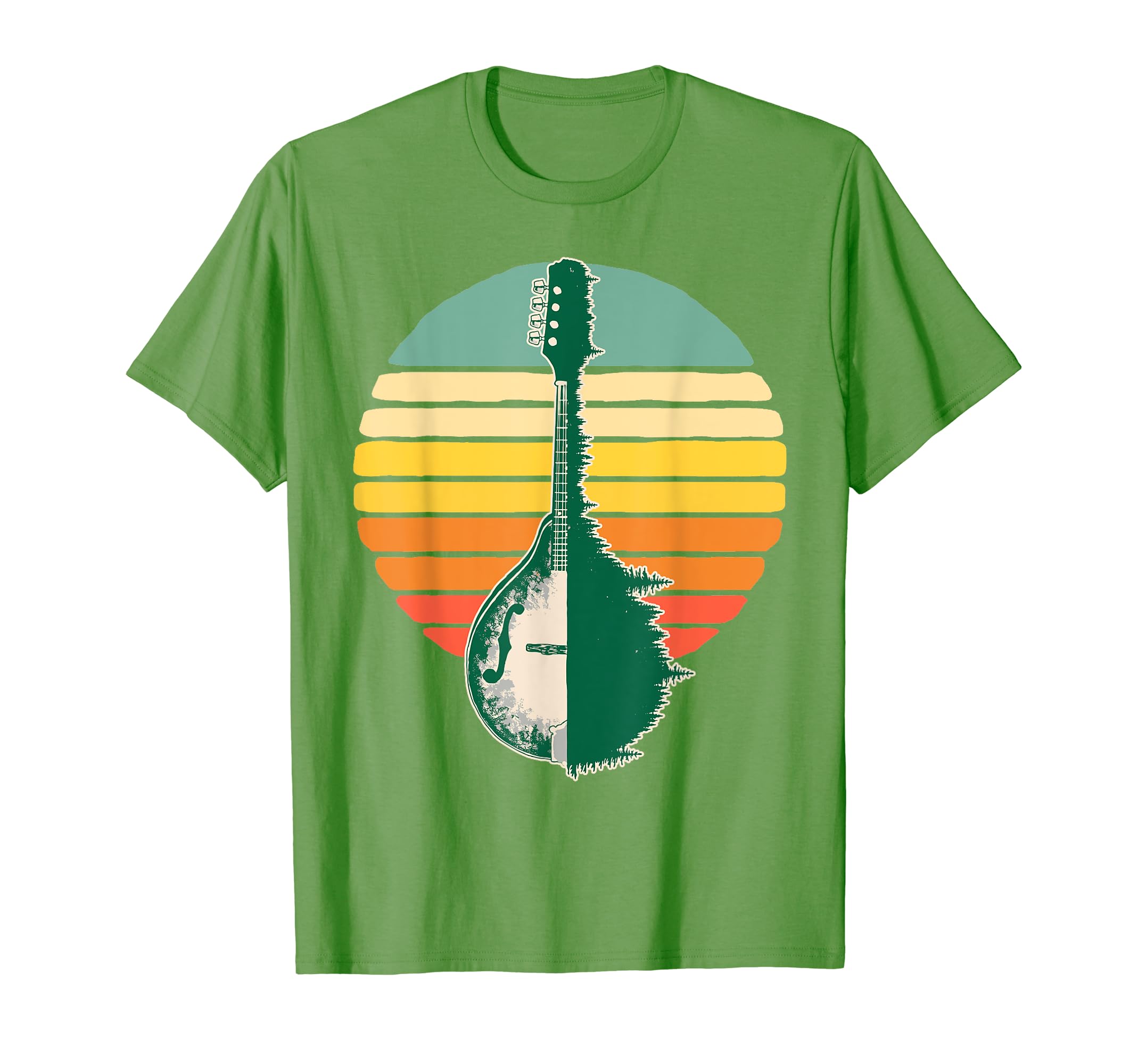 Mandolin Trees Reflection 80S Sunset T-Shirt - Novelty Apparel Unisex - T-Shirt, Sweatshirt, Hoodie