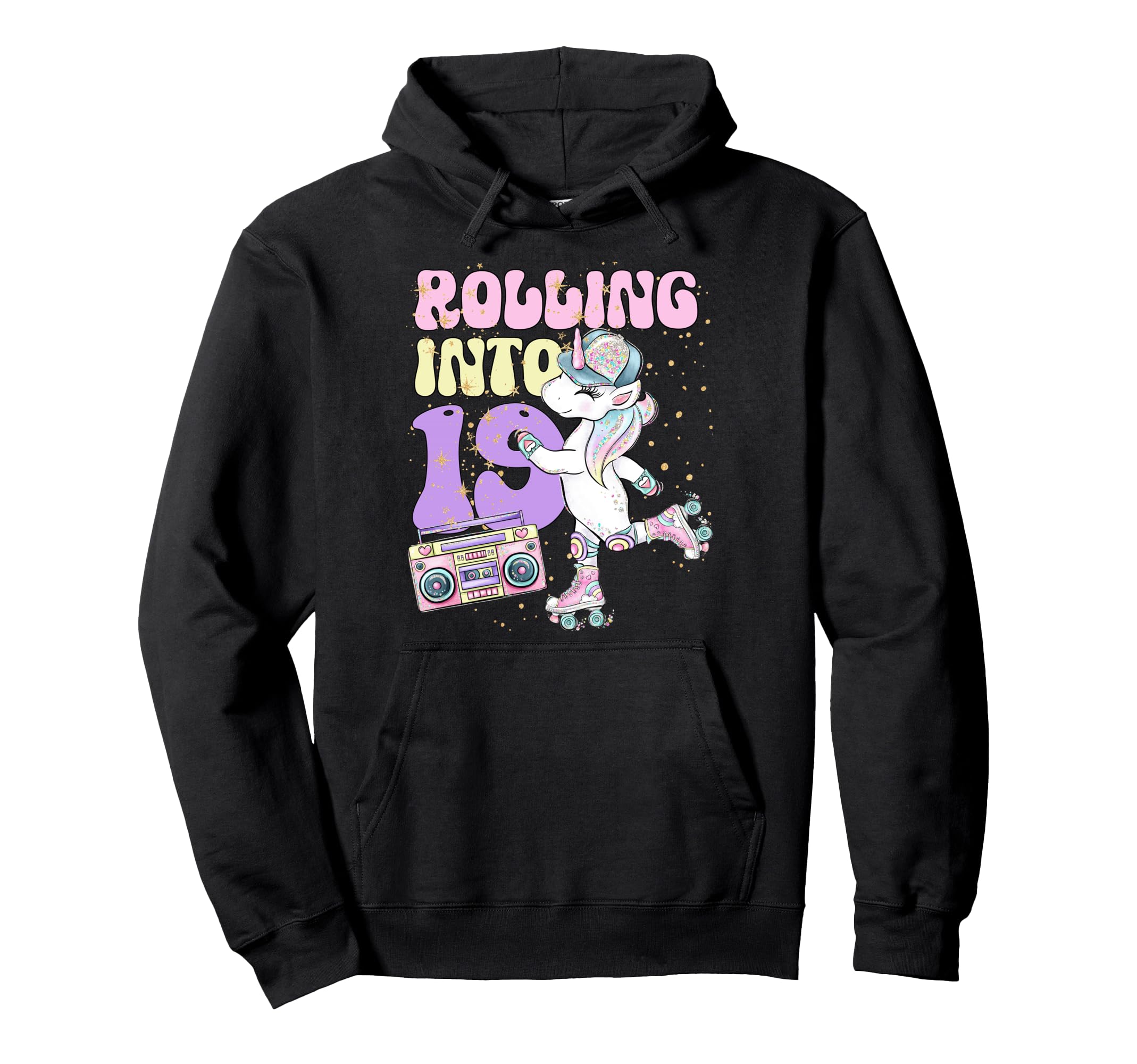 19Th Birthday Roller Skate Party Hoodie - Unique Graphic for Adults - T-Shirt, Sweatshirt, Hoodie