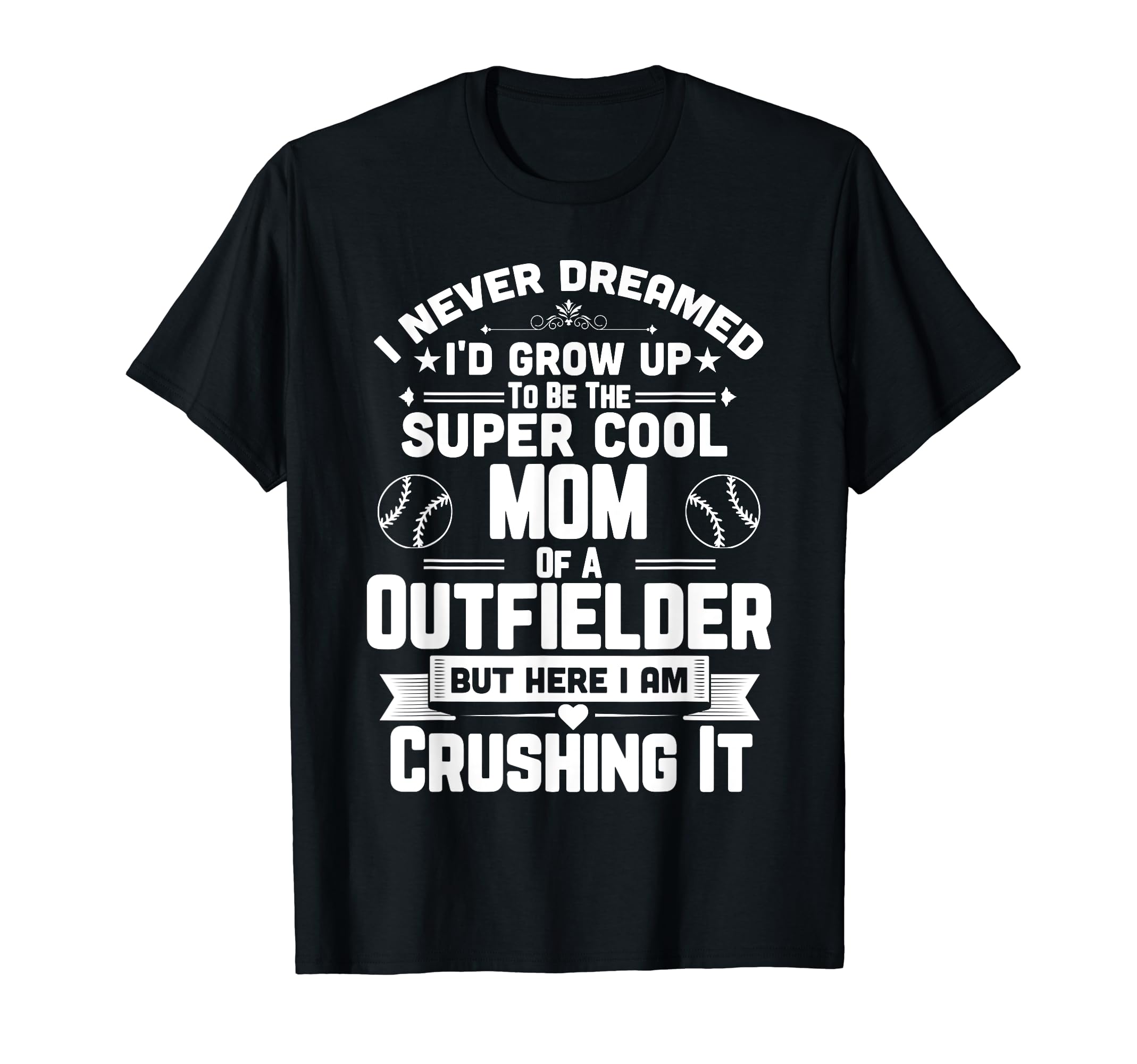 Super Mom Outfielder Baseball Parent T-Shirt - Custom Art Print for Adults - T-Shirt, Sweatshirt, Hoodie