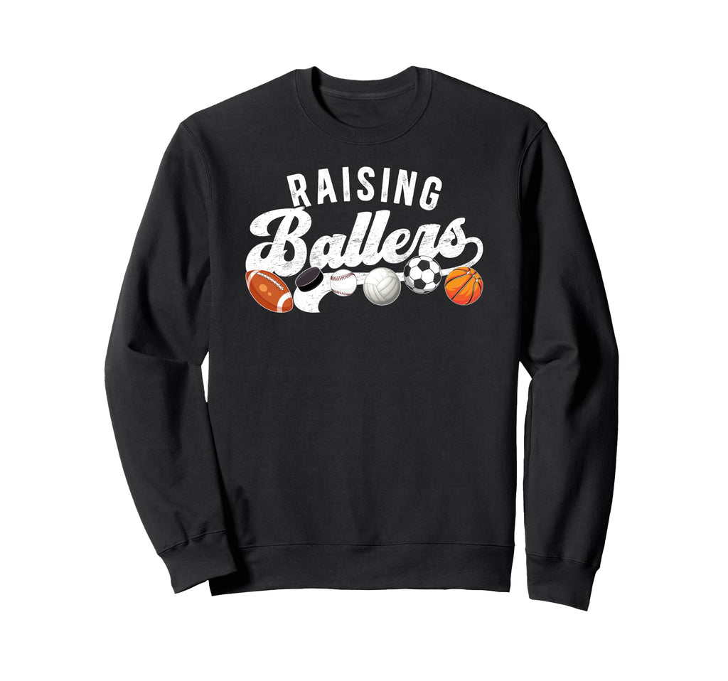 Raising Ballers Sports Dad Sports Sweatshirt - Minimalist Print for Adults - T-Shirt, Sweatshirt, Hoodie