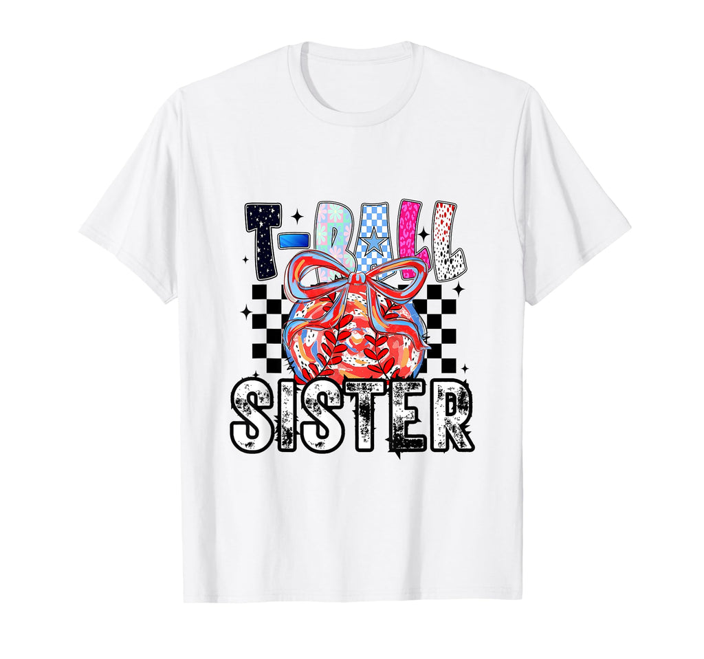 T Ball Baseball Checkered Sister T-Shirt - Streetwear Style Unisex - T-Shirt, Sweatshirt, Hoodie