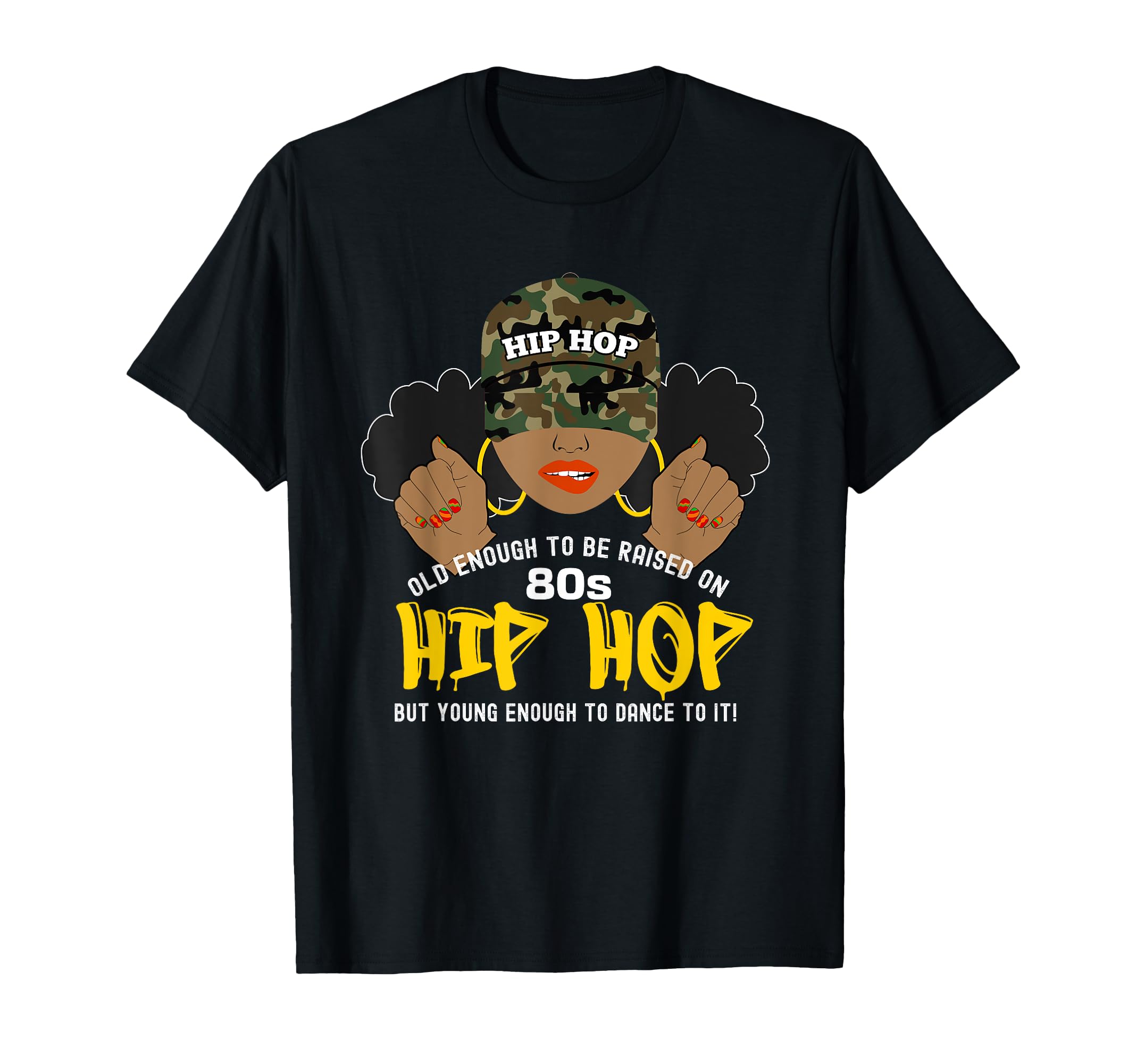 Raised Old School 80S Hip Hop African T-Shirt - Graphic Print for Adults - T-Shirt, Sweatshirt, Hoodie