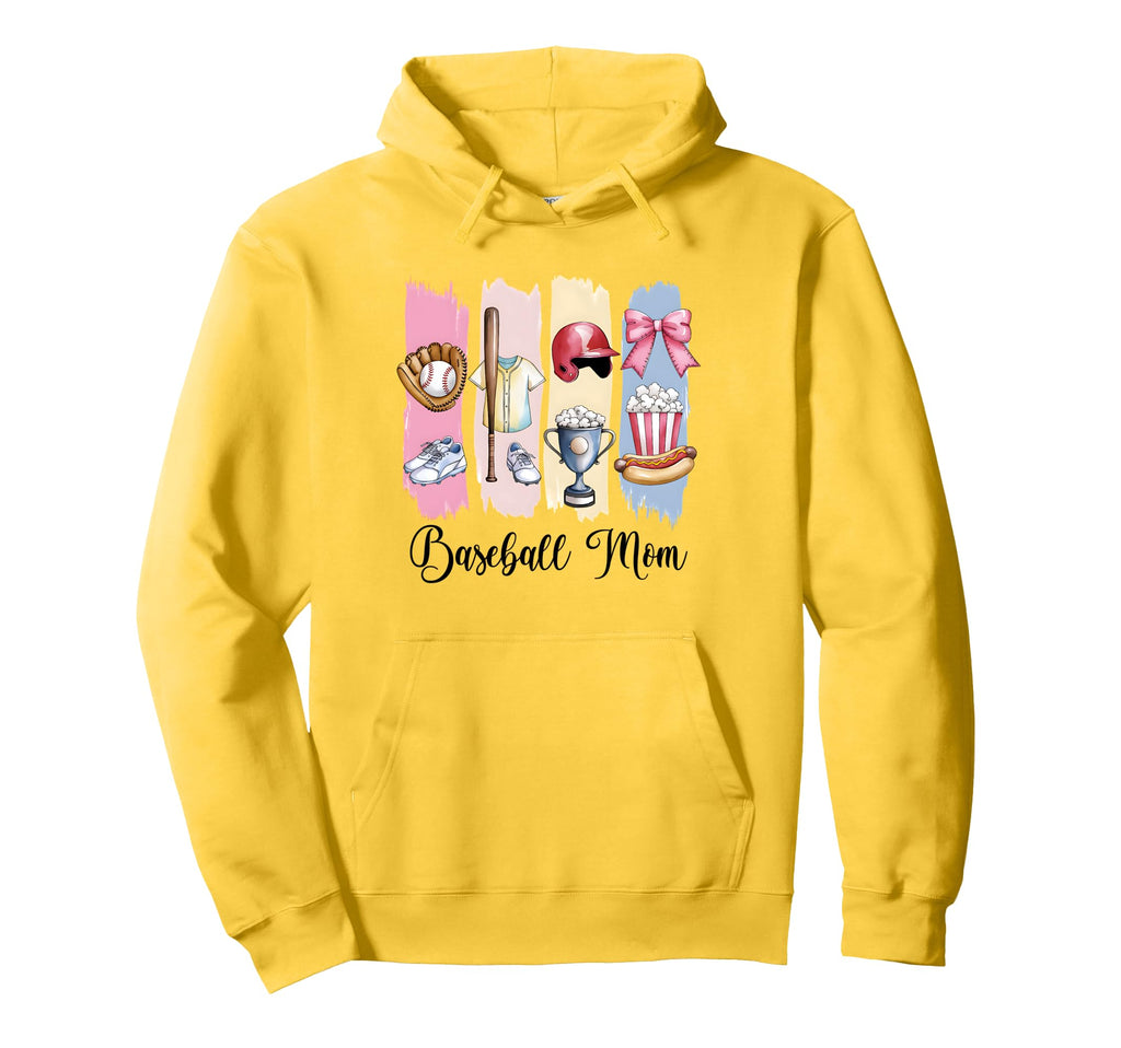 Baseball Coquette Bow Baseball Mom Mothers Hoodie - Graphic Print Unisex - T-Shirt, Sweatshirt, Hoodie