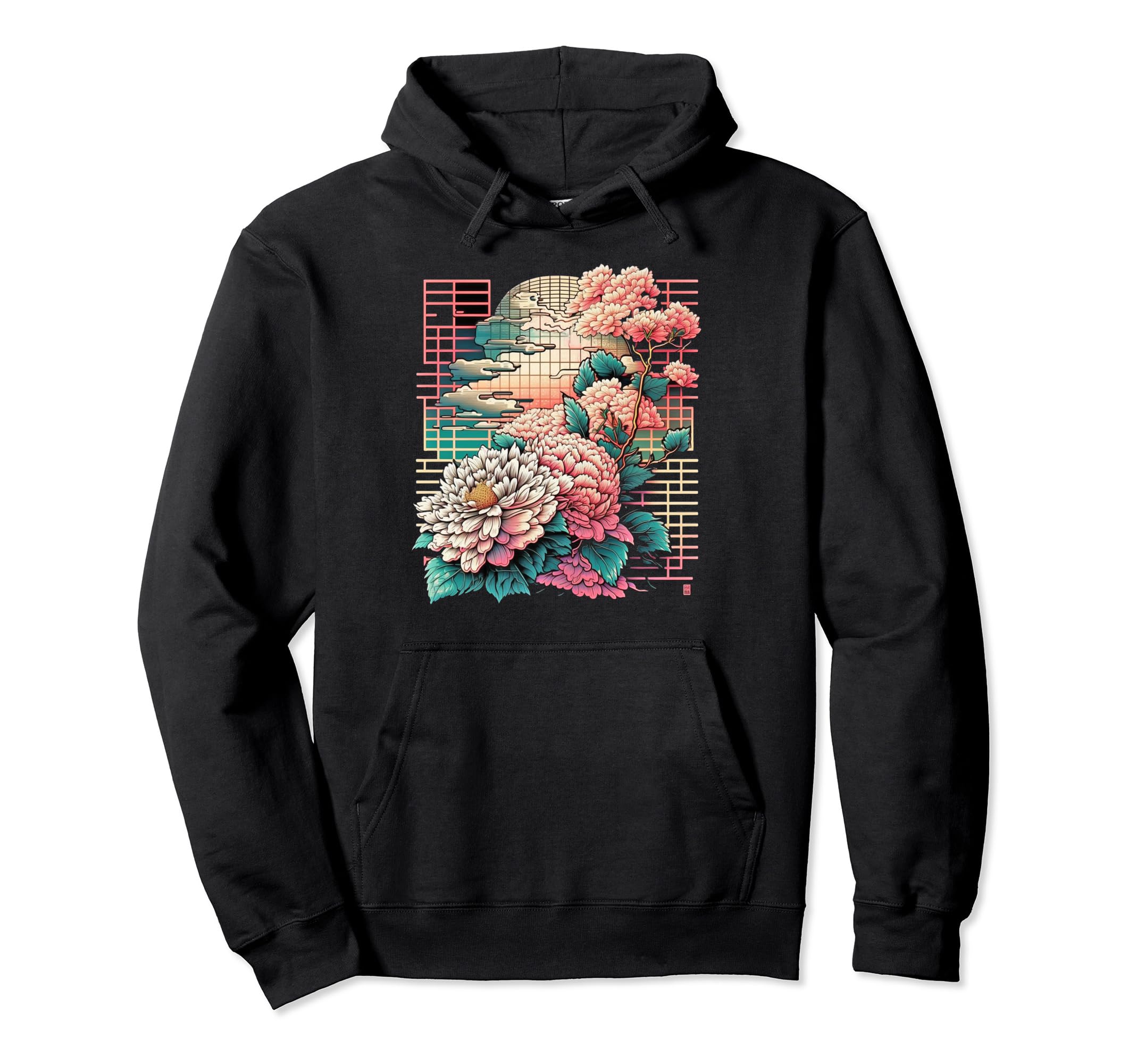 Japan Aesthetic Vaporwave Cherry Blossom Hoodie - Unique Graphic Men Women - T-Shirt, Sweatshirt, Hoodie