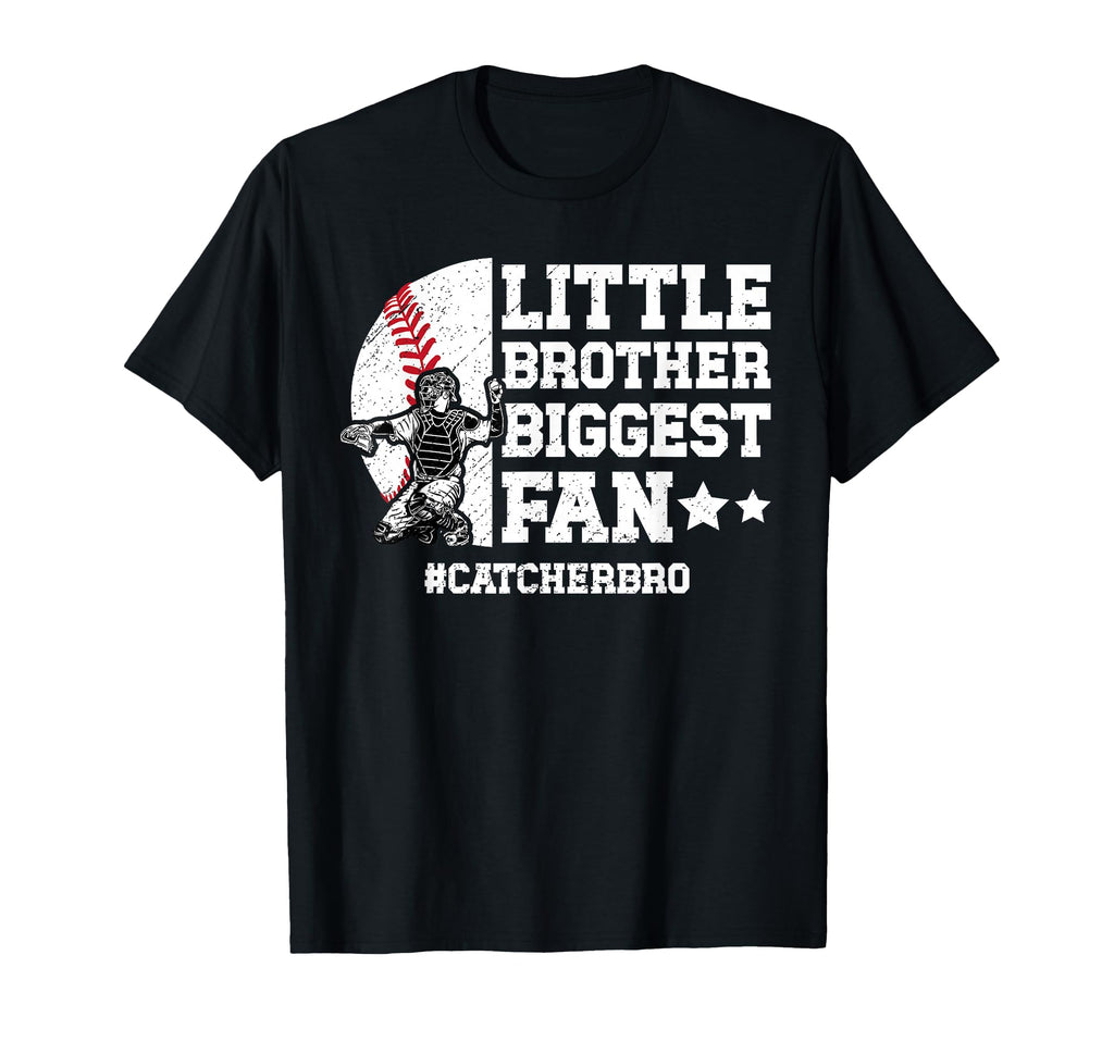 Little Brother Baseball Catcher Brother T-Shirt - Graphic Print Unisex - T-Shirt, Sweatshirt, Hoodie