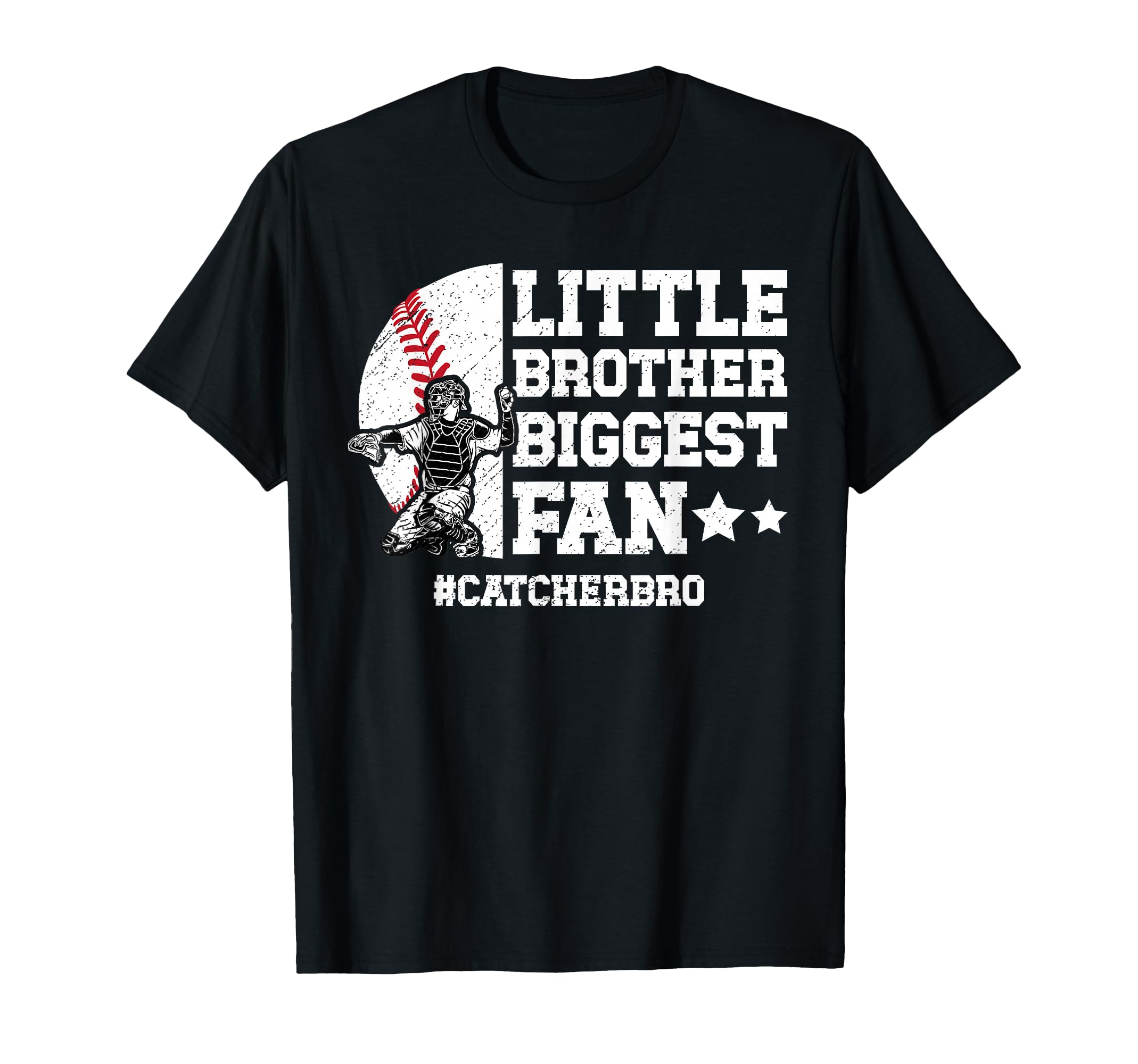 Little Brother Baseball Catcher Brother T-Shirt - Graphic Print Unisex - T-Shirt, Sweatshirt, Hoodie