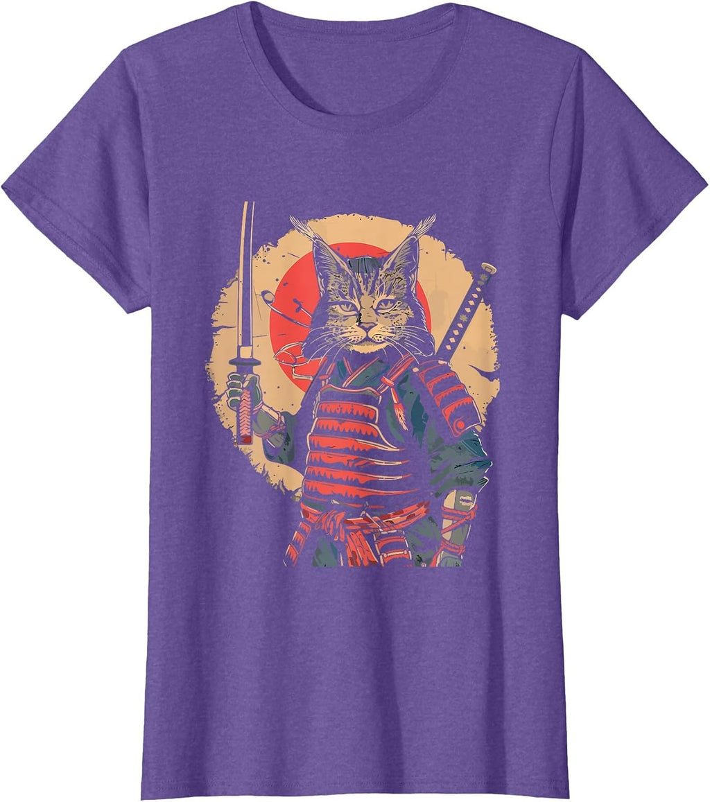 Japanese Cat Kawaii Anime Samurai - Adult & Kids T-Shirts, Sweatshirts & Hoodies apparel design preview 1