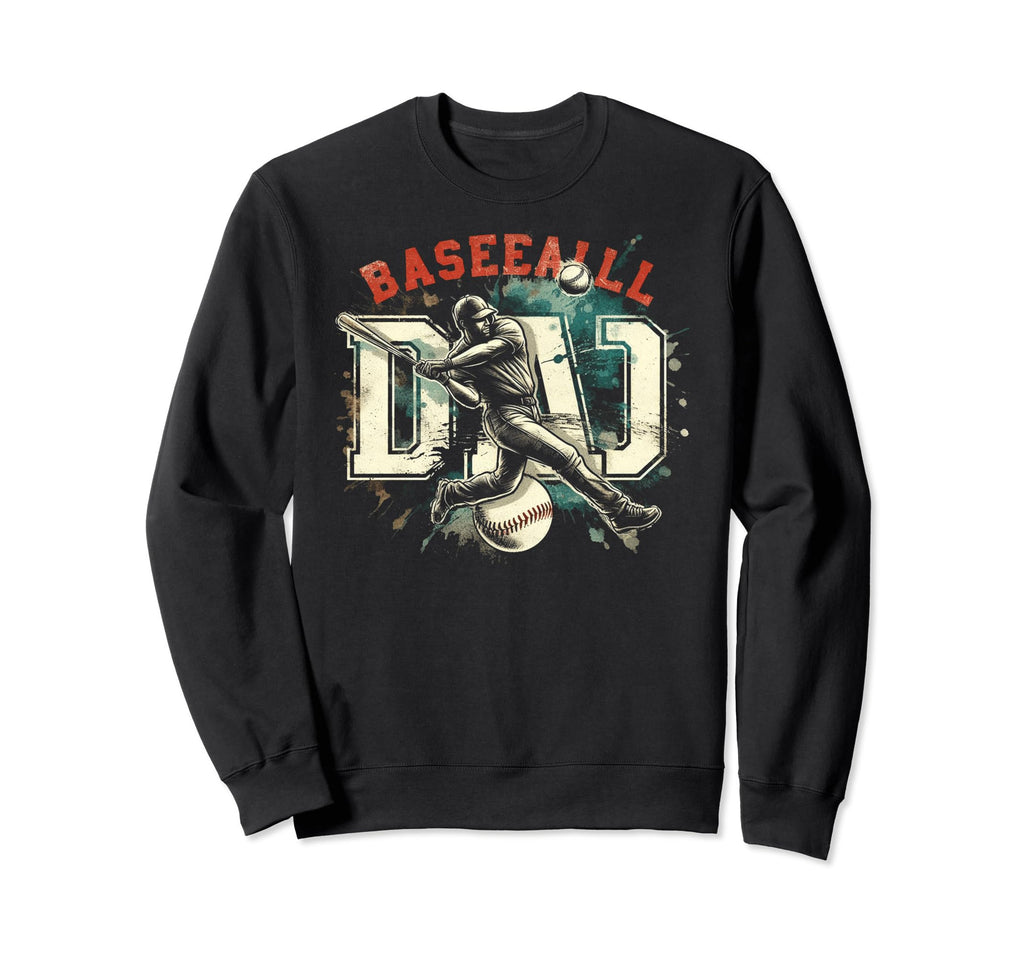Baseball Dad Fathers Day Sweatshirt - Minimalist Print for Adults - T-Shirt, Sweatshirt, Hoodie