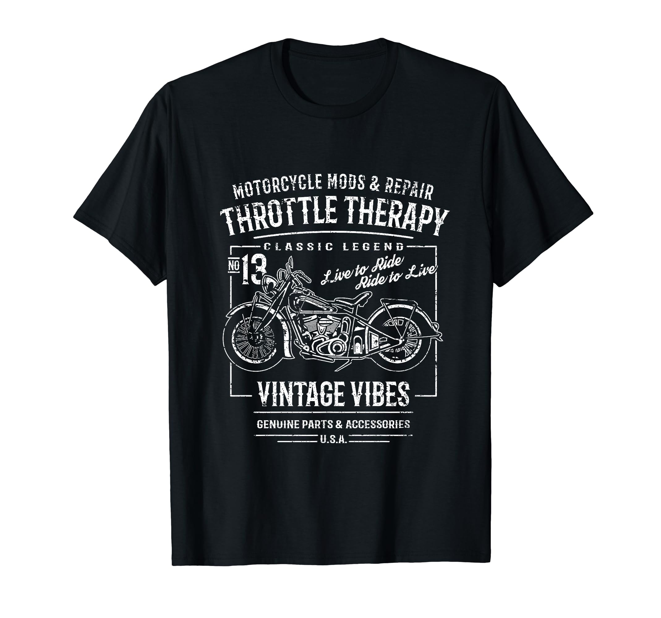 Motorcycle Distressed T-Shirt - Casual Everyday Wear for Adults - T-Shirt, Sweatshirt, Hoodie