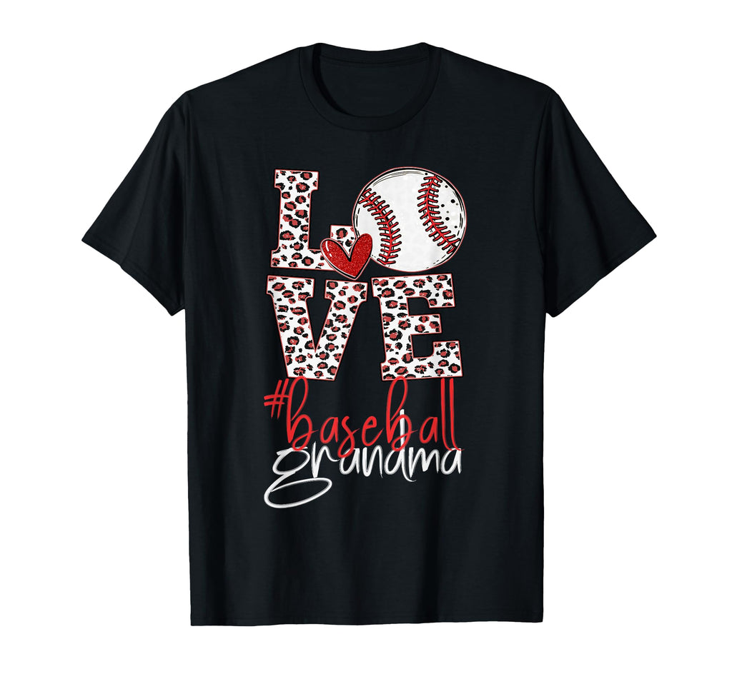 Baseball Grandma Baseball Leopard T-Shirt - Fun Novelty Design Unisex - T-Shirt, Sweatshirt, Hoodie
