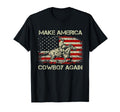 Western Rodeo Usa Flag Makes America T-Shirt - Casual Everyday Wear Unisex - T-Shirt, Sweatshirt, Hoodie