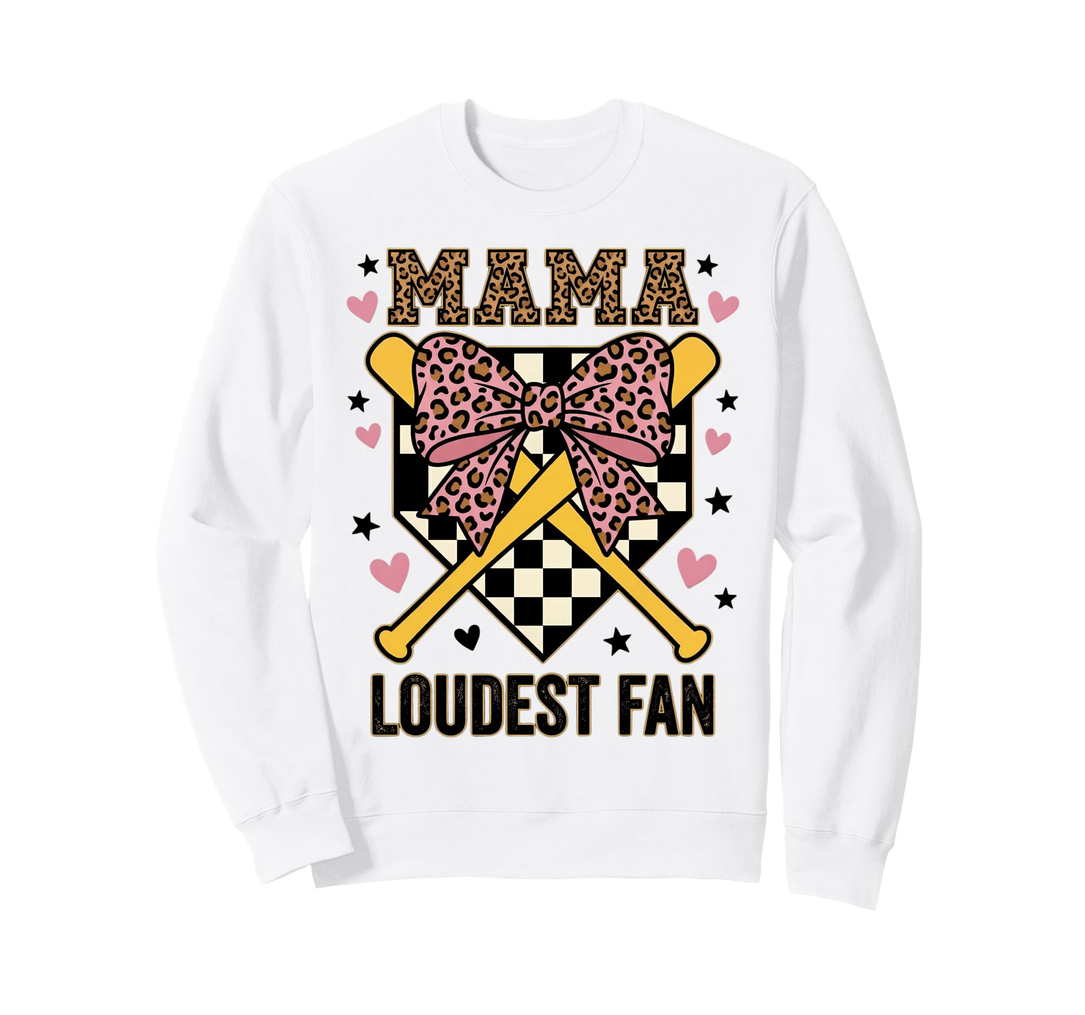 Baseball Mama Loudest Fan Sweatshirt - Fun Novelty Design for Adults - T-Shirt, Sweatshirt, Hoodie