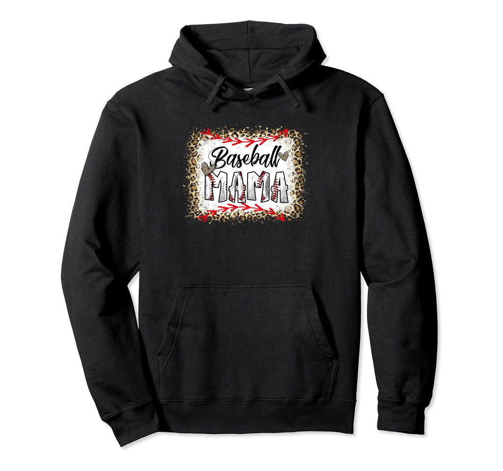 Funny Baseball Mama Leopard Baseball Hoodie - Trendy Graphic Men Women - T-Shirt, Sweatshirt, Hoodie