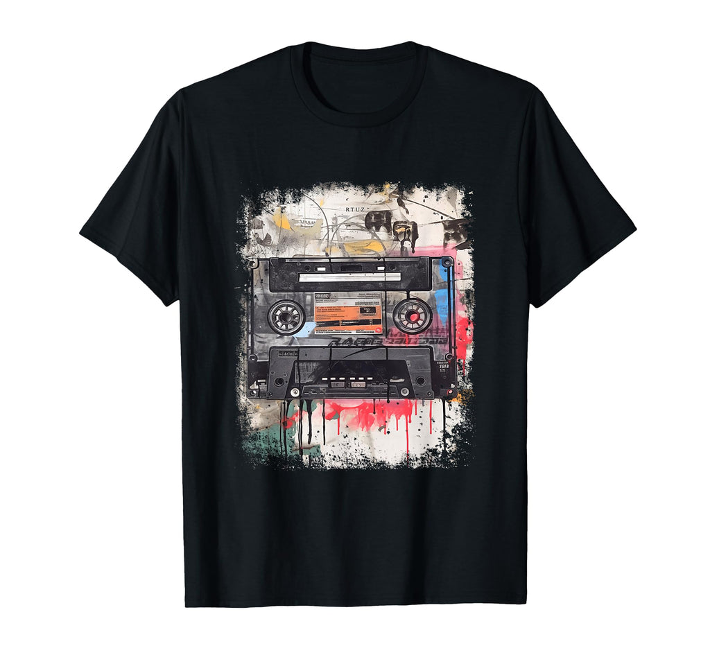 Old School Music Tape Cassette T-Shirt - Custom Art Print for Adults - T-Shirt, Sweatshirt, Hoodie