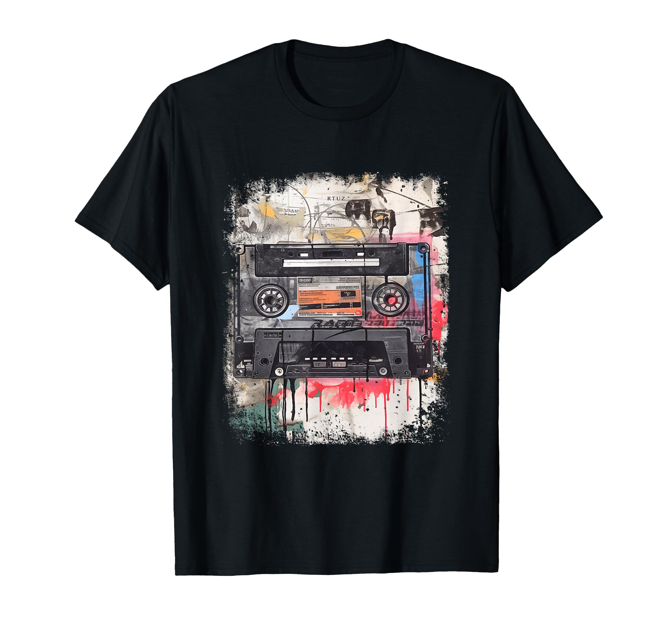Old School Music Tape Cassette T-Shirt - Custom Art Print for Adults - T-Shirt, Sweatshirt, Hoodie
