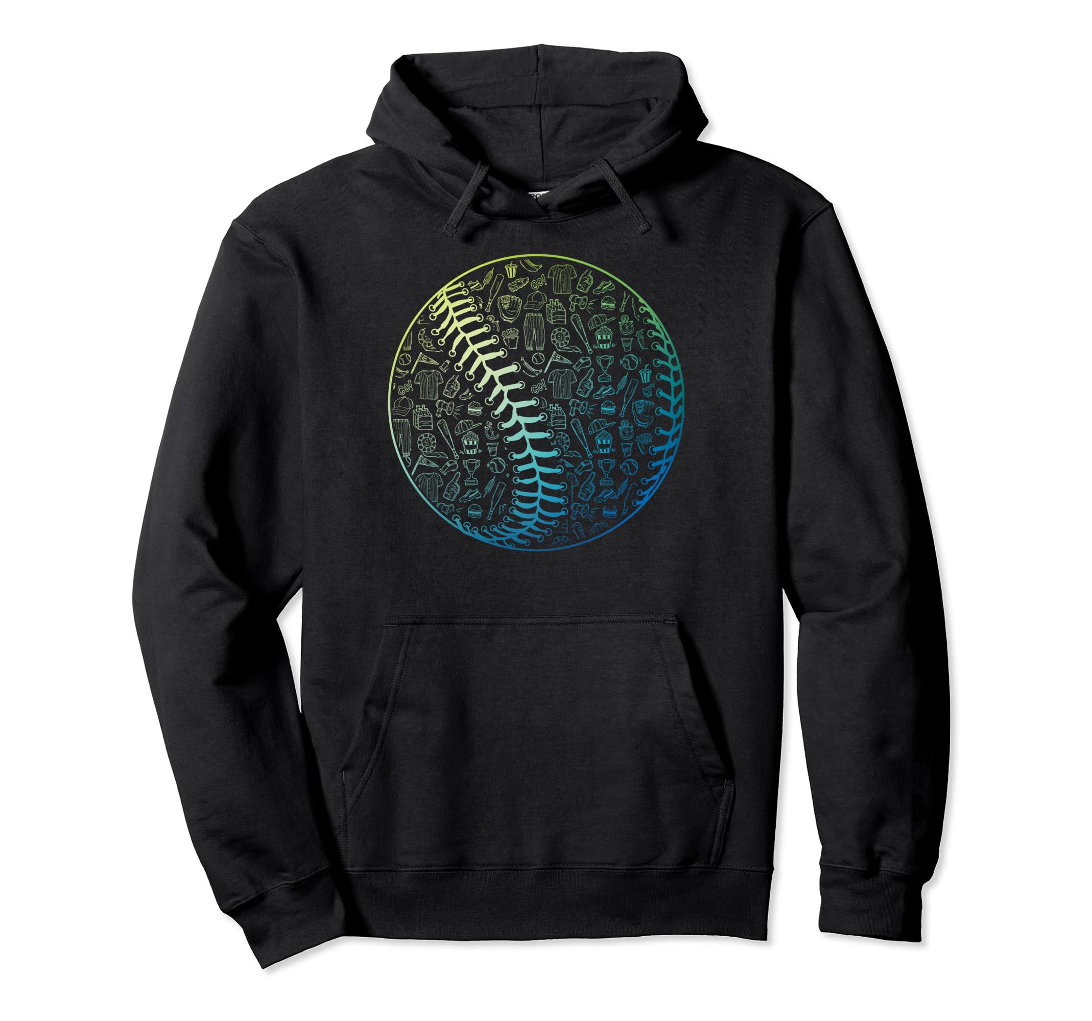 Baseball Accessories Graphics Love Hoodie - Casual Everyday Wear Men Women - T-Shirt, Sweatshirt, Hoodie