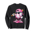 Baseball Drip Ice Cream Breast Cancer Sweatshirt - Novelty Apparel Unisex - T-Shirt, Sweatshirt, Hoodie
