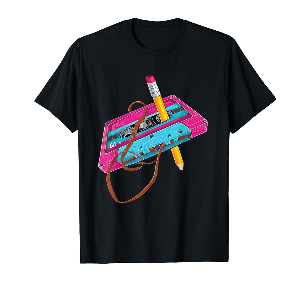 Funny 80S 90S Cassette Tape Pencil T-Shirt - Casual Everyday Wear Unisex - T-Shirt, Sweatshirt, Hoodie