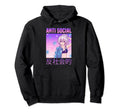 Anti Social Japanese Text Aesthetic Hoodie - Fun Novelty Design Men Women - T-Shirt, Sweatshirt, Hoodie