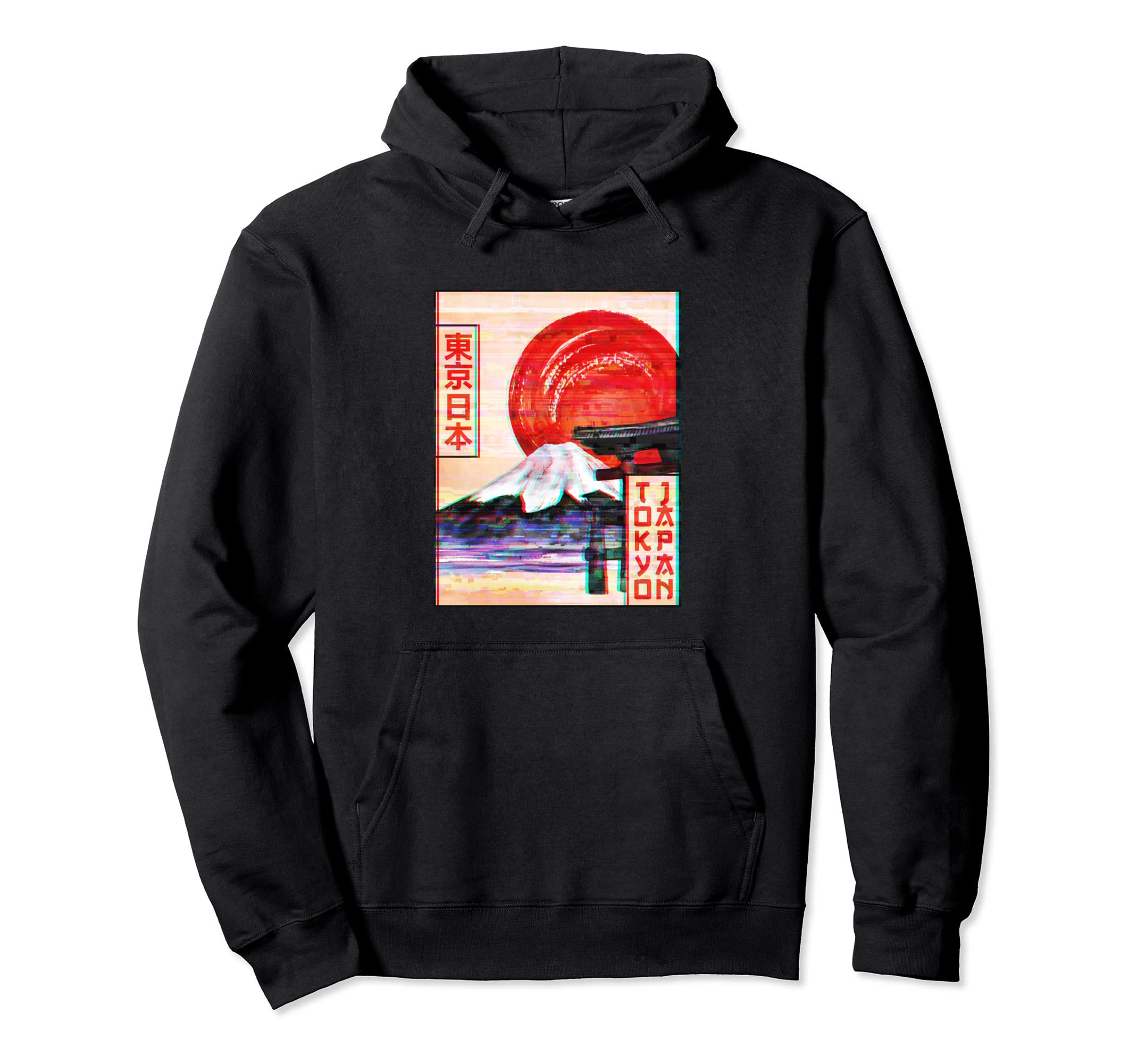 Mt Fuji Fujiyama Tokyo Japan Vaporwave Hoodie - Novelty Apparel for Adults - T-Shirt, Sweatshirt, Hoodie