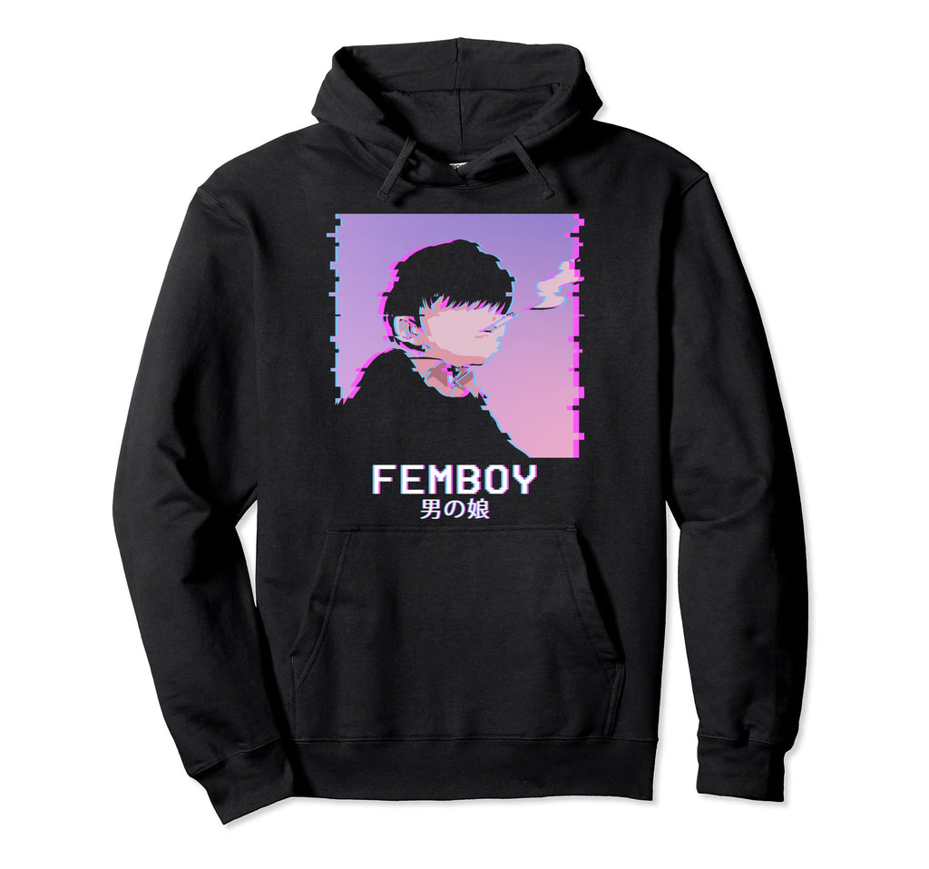 Femboy Japanese Emo Vaporwave Hoodie - Casual Everyday Wear for Adults - T-Shirt, Sweatshirt, Hoodie