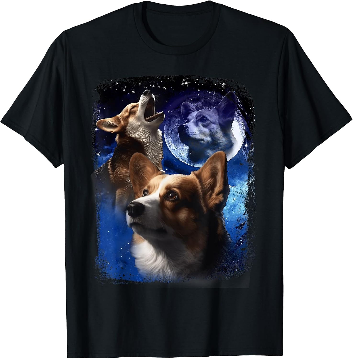 Corgis howl at the moon meme merch Shop - Adult & Kids T-Shirts, Sweatshirts & Hoodies apparel design preview 1
