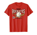 Ohio State Buckeyes Baseball Bite Red T-Shirt - Novelty Apparel for Adults - T-Shirt, Sweatshirt, Hoodie