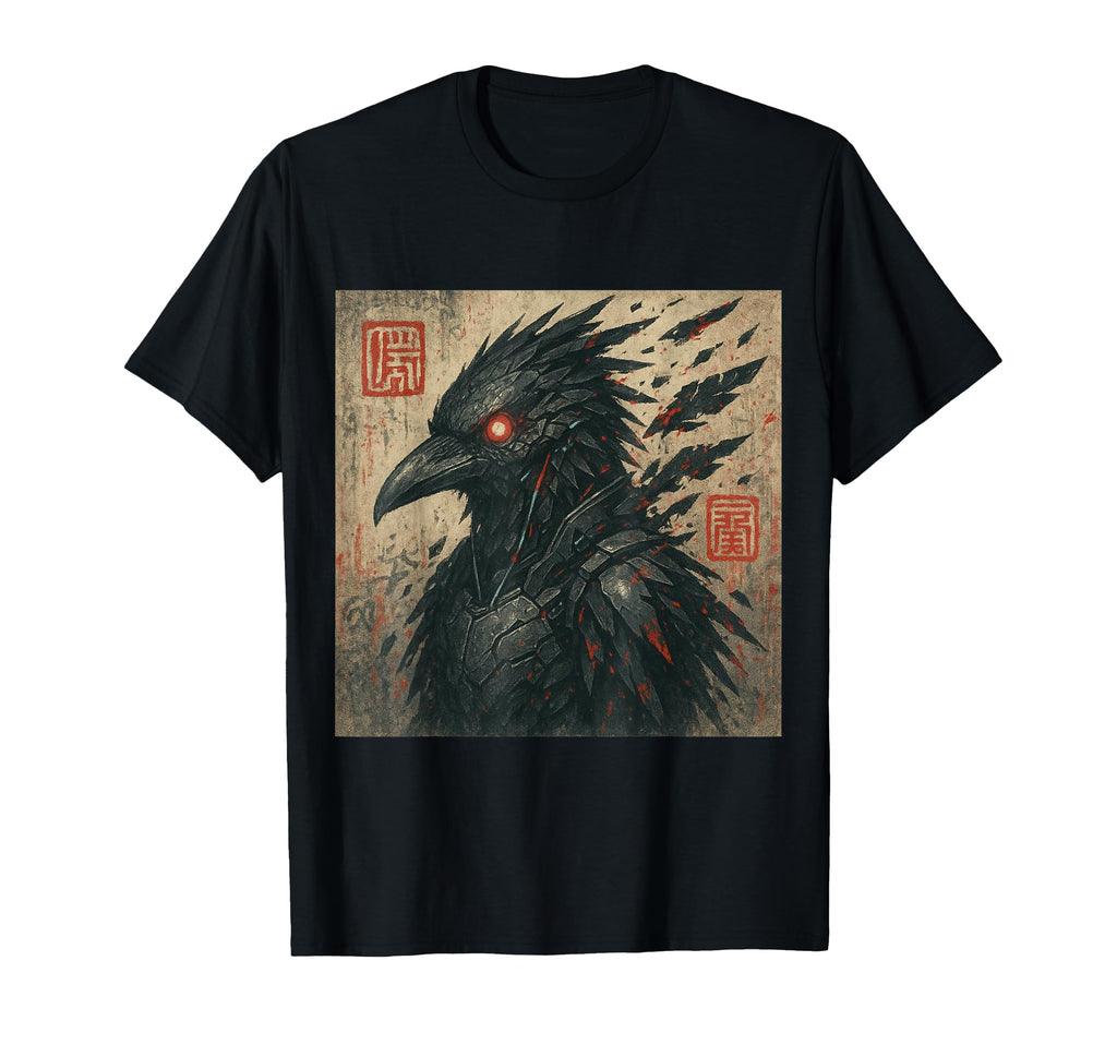 Harajuku Y2K Anime Techwear Crow T-Shirt - Streetwear Style Men Women - T-Shirt, Sweatshirt, Hoodie