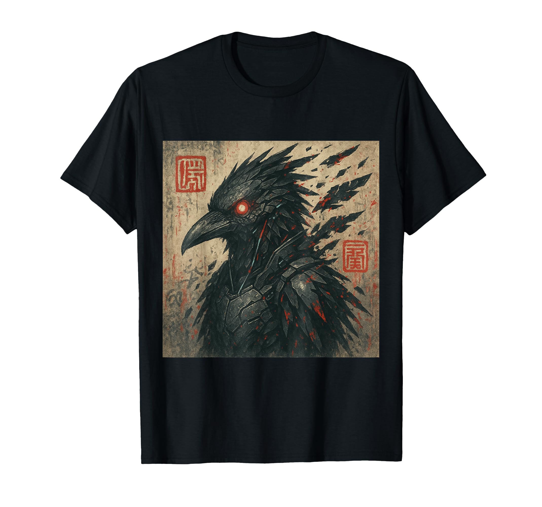 Harajuku Y2K Anime Techwear Crow T-Shirt - Streetwear Style Men Women - T-Shirt, Sweatshirt, Hoodie
