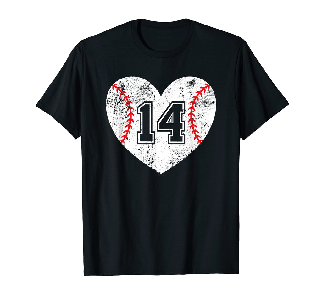 Baseball Heart Player 14 Baseball Mom T-Shirt - Trendy Graphic Men Women - T-Shirt, Sweatshirt, Hoodie