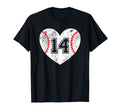 Baseball Heart Player 14 Baseball Mom T-Shirt - Trendy Graphic Men Women - T-Shirt, Sweatshirt, Hoodie