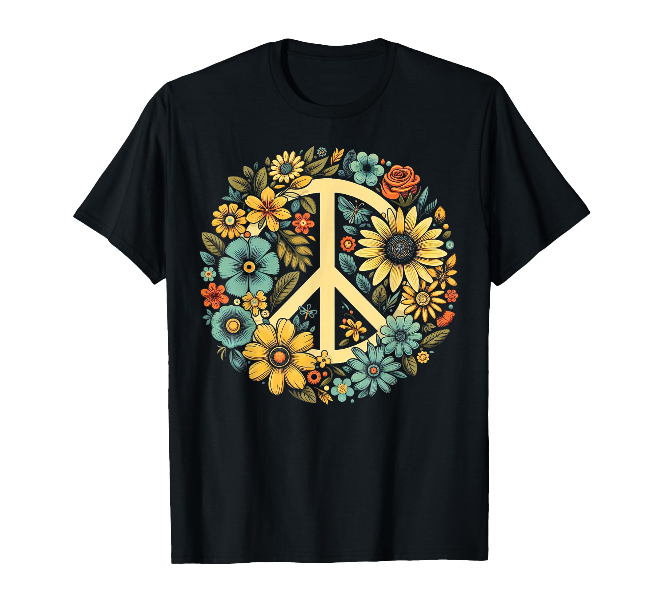 Peace Love Hippie Tie Dye 60S 70S T-Shirt - Unique Graphic Unisex - T-Shirt, Sweatshirt, Hoodie