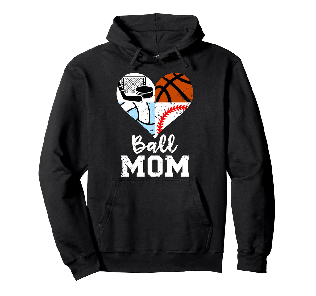 Ball Mom Funny Baseball Hoodie - Casual Everyday Wear for Adults - T-Shirt, Sweatshirt, Hoodie