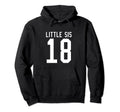 Number 18 Little Sis Biggest Fan Hoodie - Minimalist Print for Adults - T-Shirt, Sweatshirt, Hoodie