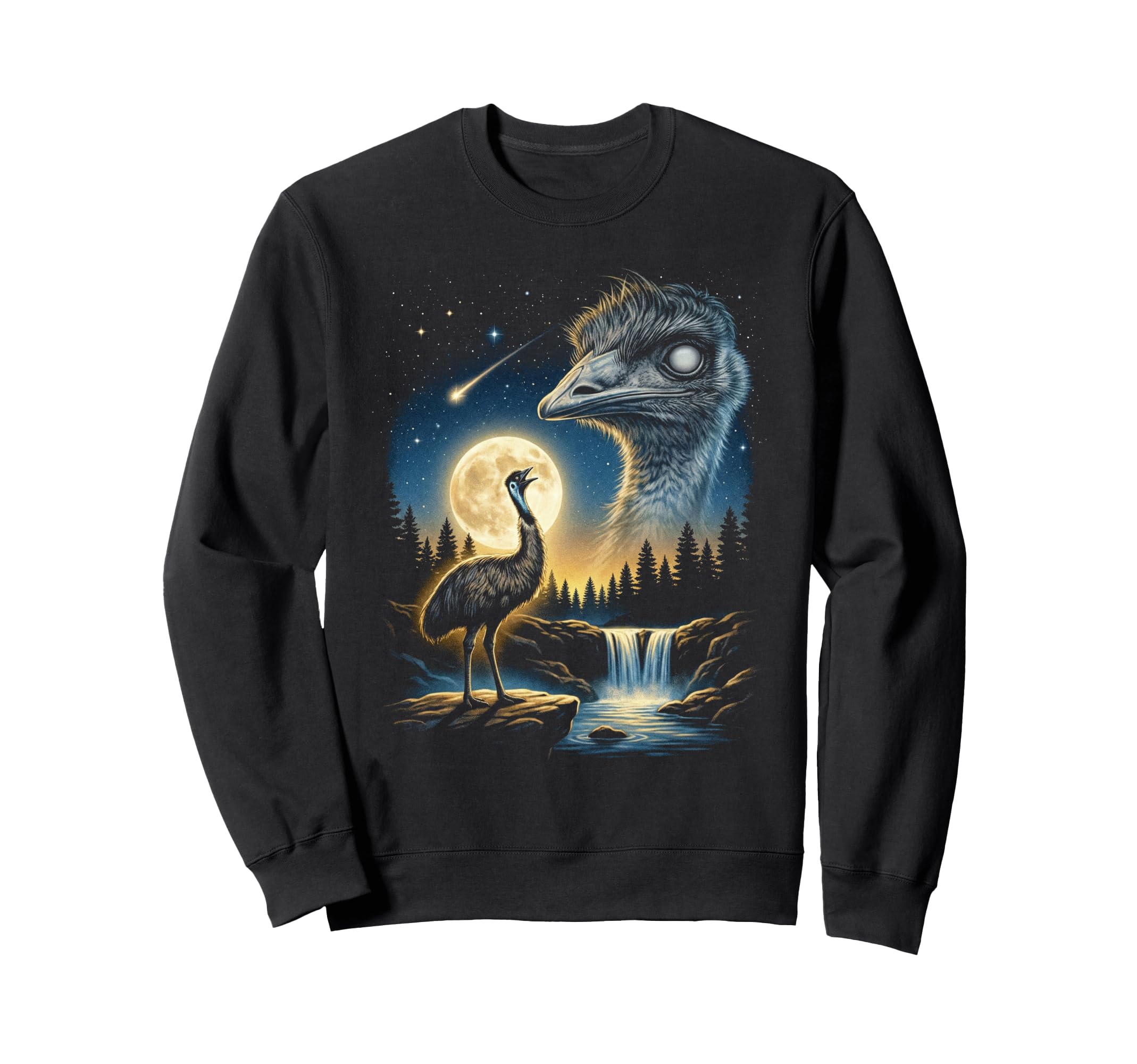 Emu Howling To Moon Meme Sweatshirt - Casual Everyday Wear for Adults - T-Shirt, Sweatshirt, Hoodie