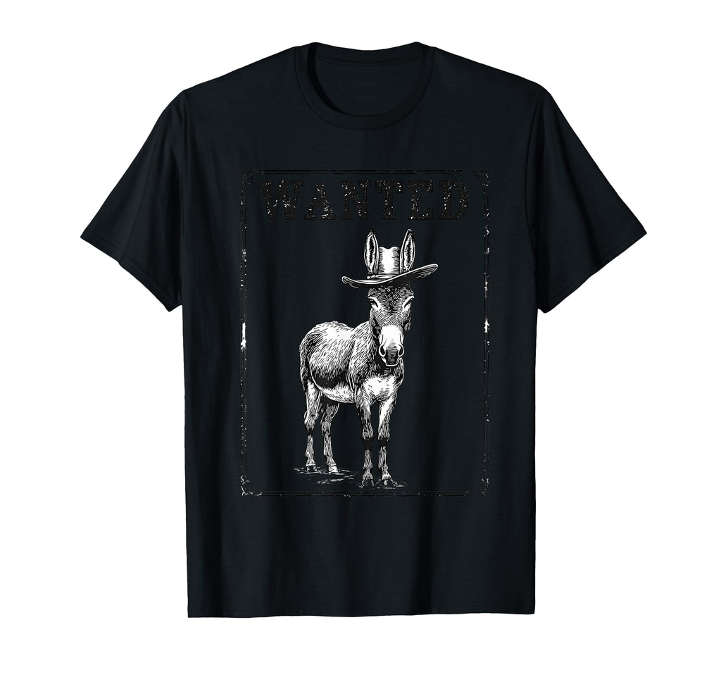 Donkey Cowboy Rodeo Cowgirl Western T-Shirt - Custom Art Print Unisex - T-Shirt, Sweatshirt, Hoodie