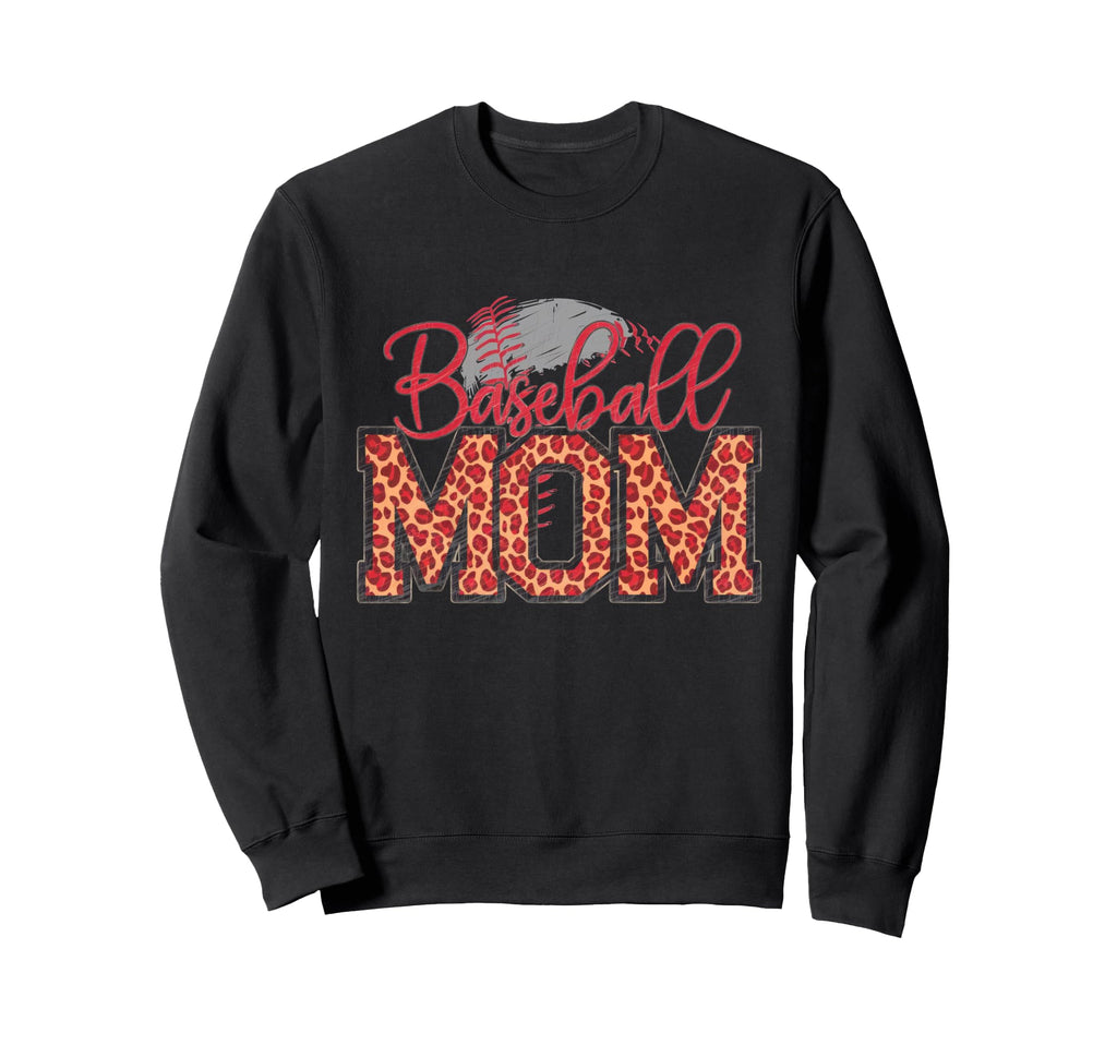 Leopard American Baseball Mom Mama Sweatshirt - Minimalist Print Unisex - T-Shirt, Sweatshirt, Hoodie