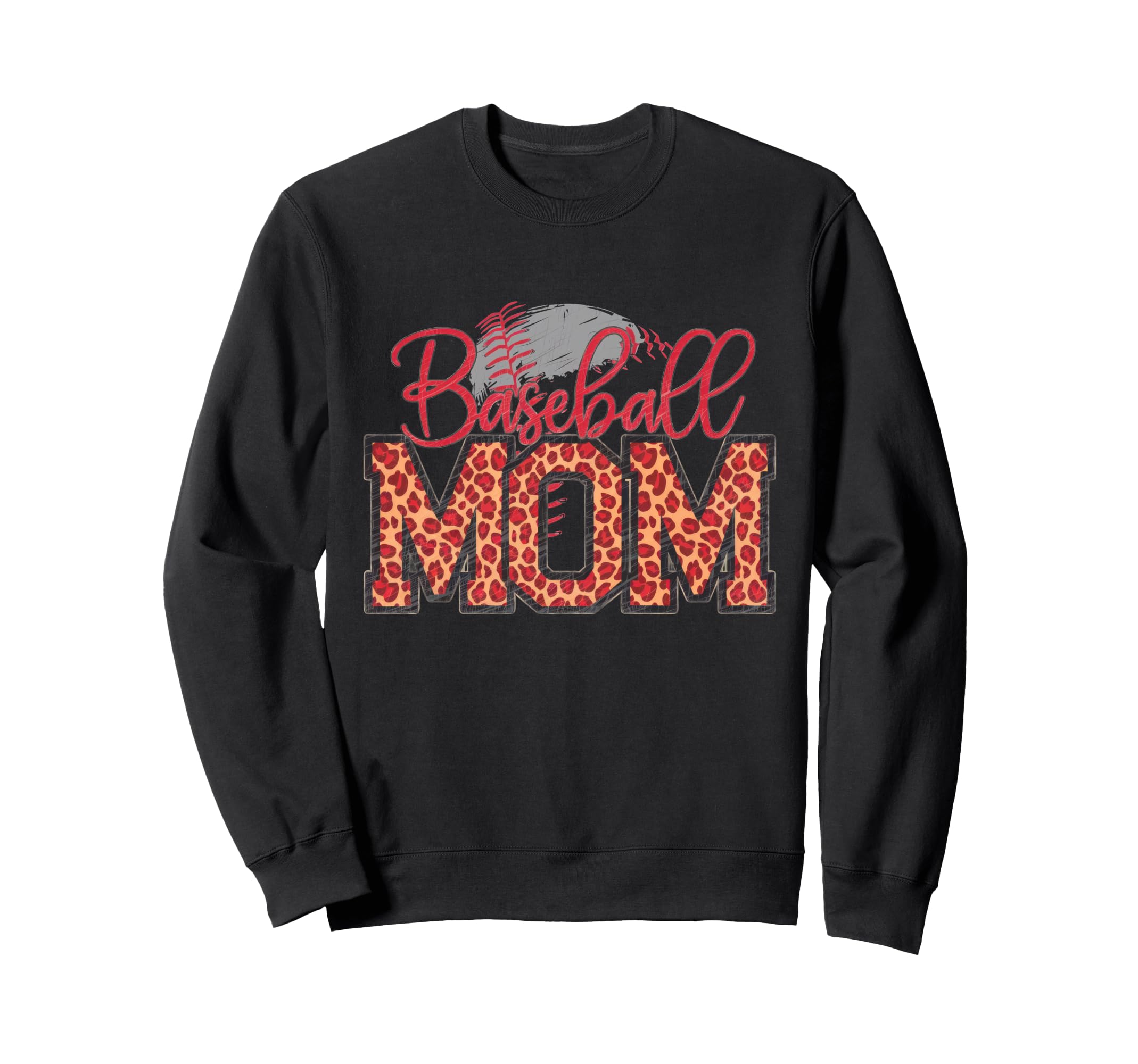 Leopard American Baseball Mom Mama Sweatshirt - Minimalist Print Unisex - T-Shirt, Sweatshirt, Hoodie