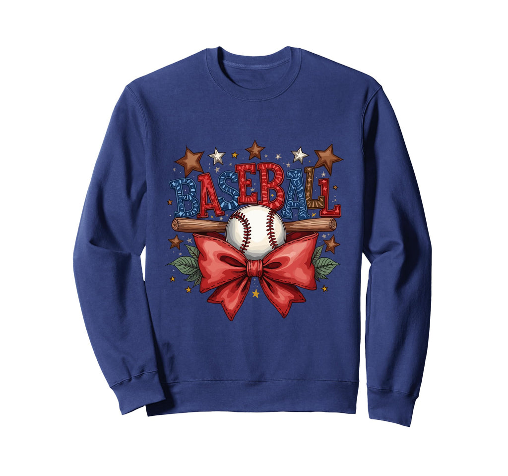 Baseball Coquette Bow Game Day Sweatshirt - Custom Art Print Men Women - T-Shirt, Sweatshirt, Hoodie