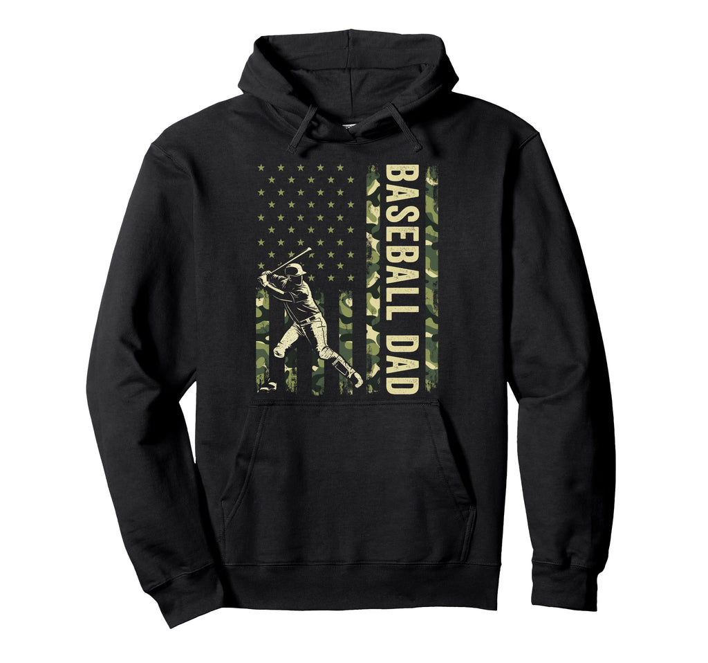 Hitter Baseball Camo American Flag Hoodie - Trendy Graphic Men Women - T-Shirt, Sweatshirt, Hoodie