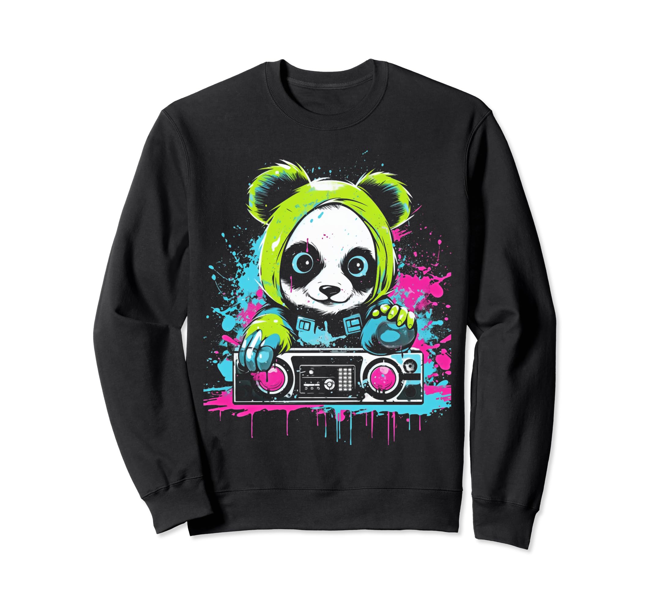 Kawaii Panda Dj Japanese Edm Y2K Sweatshirt - Novelty Apparel Unisex - T-Shirt, Sweatshirt, Hoodie