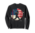 Baseball Us Flag Baseball Lover Dad Sweatshirt - Aesthetic Graphic Unisex - T-Shirt, Sweatshirt, Hoodie